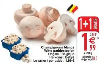 Champignons blancs witte paddestoelen 2x500g