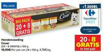 Carrefour Hondenvoeding cesar aanbieding