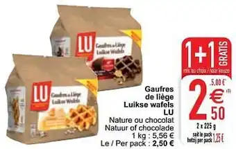 Cora Gaufres de liège luikse wafels lu 2x 225g aanbieding