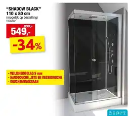 Hubo “SHADOW BLACK” 110 x 80 cm aanbieding