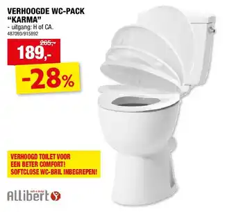 Hubo VERHOOGDE WC-PACK “KARMA” aanbieding