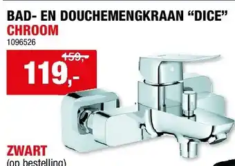 Hubo BAD- EN DOUCHEMENGKRAAN “DICE” aanbieding