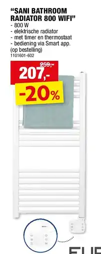 Hubo “SANI BATHROOM RADIATOR 800 WIFI” aanbieding