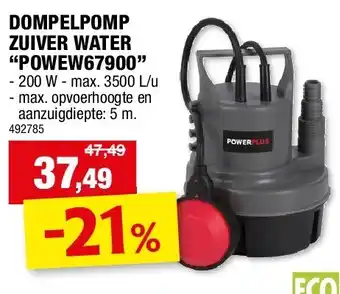 Hubo DOMPELPOMP ZUIVER WATER “POWEW67900” aanbieding