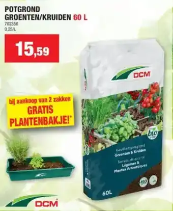 Hubo Potgrond groenten/kruiden aanbieding