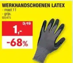 Hubo Werkhandschoenen latex aanbieding