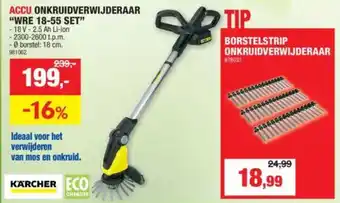 Hubo Accu onkruidverwijderaar "WRE 18-55 set" aanbieding