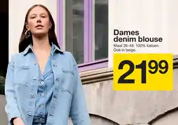 Zeeman Dames denim blouse aanbieding