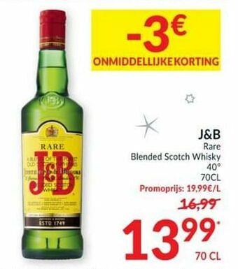 Intermarché J+b rare blended scotch whisky aanbieding