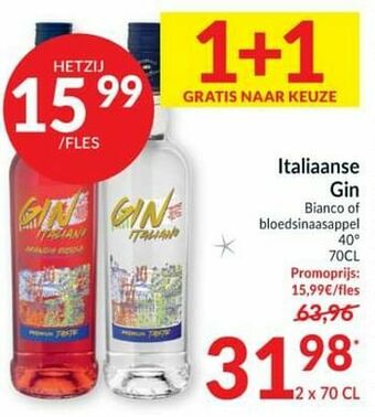 Intermarché Italiaanse gin bianco of bloedsinaasappel aanbieding