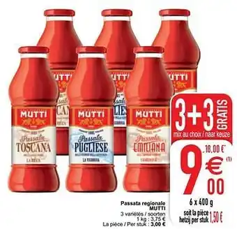Cora Passata regionale mutti 6x400g aanbieding