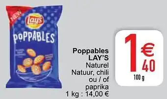 Cora Poppables lay`s 100g aanbieding