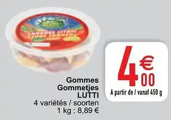 Gommes gommetjes lutti 450g