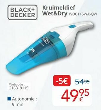 Eldi Black + decker kruimeldief wet+dry wdc115wa-qw aanbieding