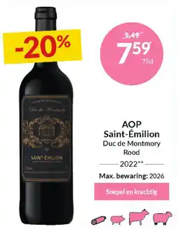 Intermarché AOP Saint Émilion aanbieding