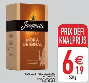 Cora Café moulu - gemalen koffie jacqmotte moka original 500g aanbieding