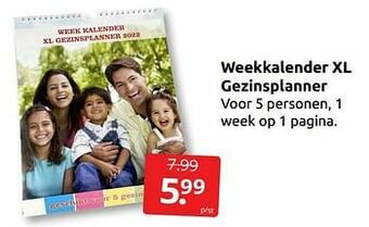 Boekenvoordeel Weekkalender xl gezinsplanner aanbieding