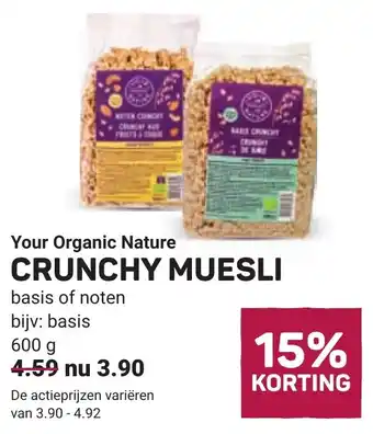 Ekoplaza Your Organic Nature Crunchy Muesli aanbieding