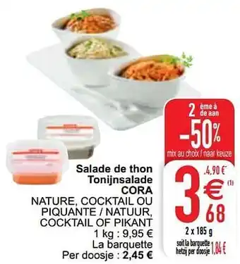 Cora Salade de thon tonijnsalade cora 185 aanbieding