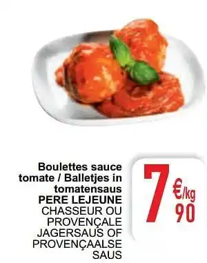 Boulettes sauce tomate - balletjes in tomatensaus pere lejeune