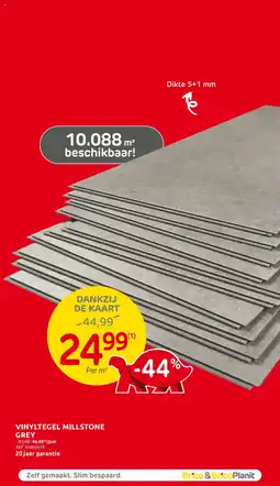 BricoPlanit Vinyltegel Millstone Grey aanbieding