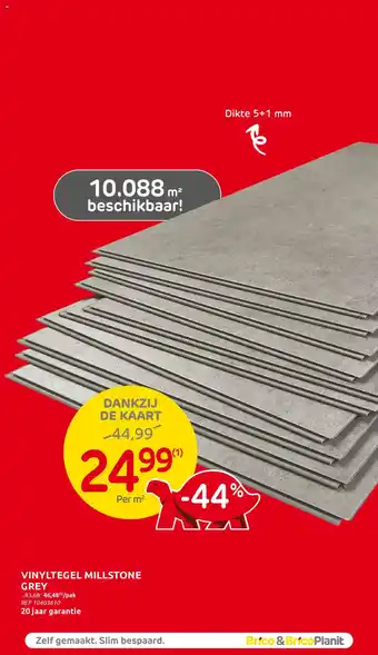 BricoPlanit Vinyltegel Millstone Grey aanbieding