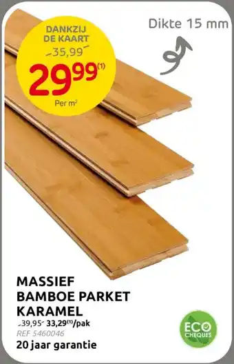 BricoPlanit Massief Bamboe Parket Karamel aanbieding