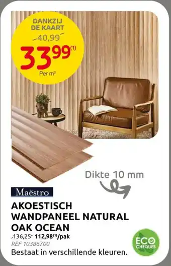 BricoPlanit Akoestisch wandpaneel natural oak ocean aanbieding