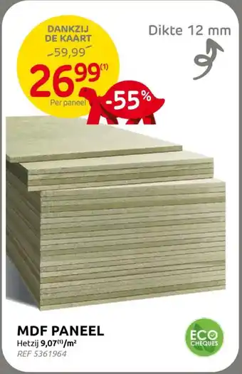 BricoPlanit MDF paneel aanbieding