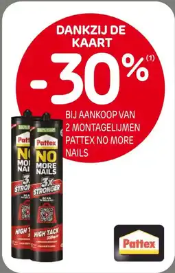 BricoPlanit Bij aankoop van 2 montagelijmen pattex no more nails aanbieding