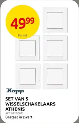 BricoPlanit Set van 5 wisselschakelaars athenis aanbieding