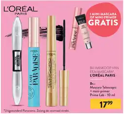 Di L'ORÉAL Mascara Telescopic + mini-primer Prime Lab aanbieding