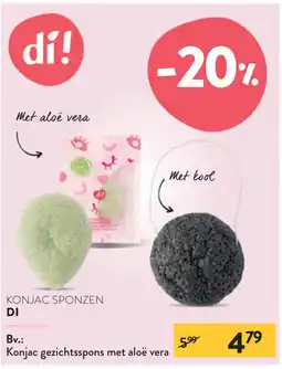 Di Di Konjac gezichtsspons met aloë vera aanbieding