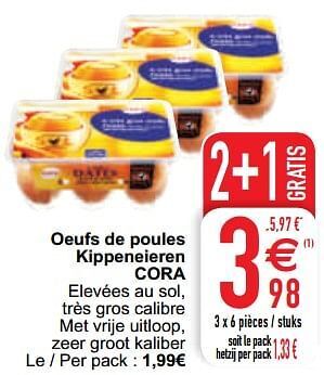 Cora Oeufs de poules kippeneieren cora aanbieding