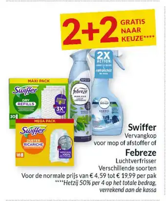 Intermarché Swiffer Vervangkop voor mop of afstoffer of Febreze Luchtverfrisser aanbieding