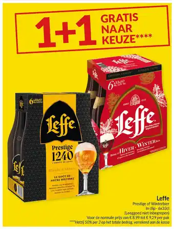 Intermarché Leffe Prestige of Winterbier In clip aanbieding