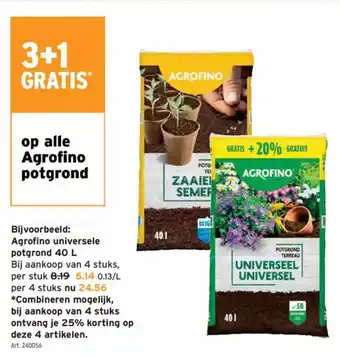 GAMMA op alle Agrofino potgrond aanbieding