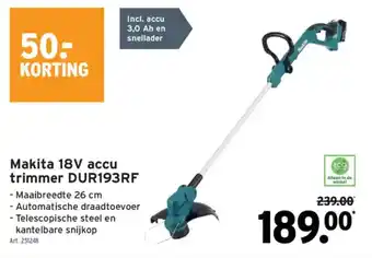 GAMMA Makita 18V accu trimmer DUR193RF aanbieding