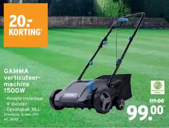 GAMMA Gamma verticuteer- machine 1500W aanbieding