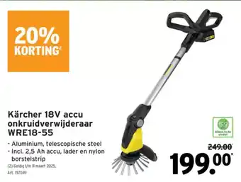 GAMMA Kärcher 18V accu onkruidverwijderaar WRE18-55 aanbieding