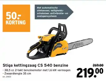 GAMMA Stiga kettingzaag CS 540 benzine aanbieding