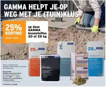 GAMMA Gamma bouwstoffen aanbieding