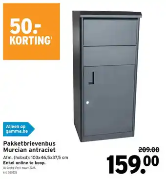 GAMMA Pakketbrievenbus Murcian antraciet aanbieding