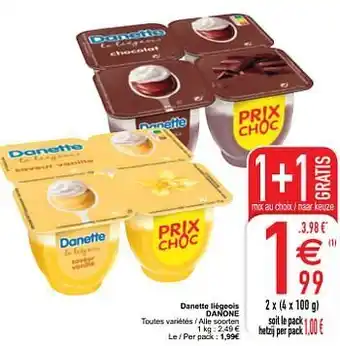 Cora Danette liégeois danone 100g aanbieding