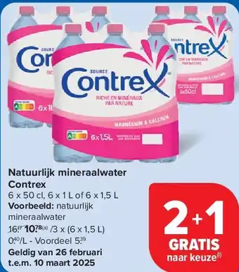 Carrefour Natuurlijk mineraalwater Contrex aanbieding