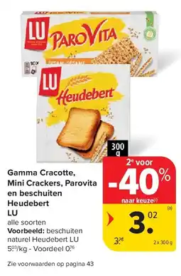 Carrefour Gamma Cracotte, Mini Crackers, Parovita en beschuiten Heudebert LU aanbieding