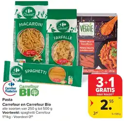 Carrefour Pasta Carrefour en Carrefour Bio aanbieding