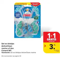 Carrefour Set wc-blokjes ActiveClean marine of den Canard WC aanbieding