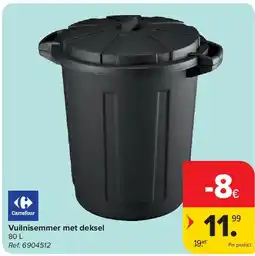 Carrefour Vuilnisemmer met deksel aanbieding