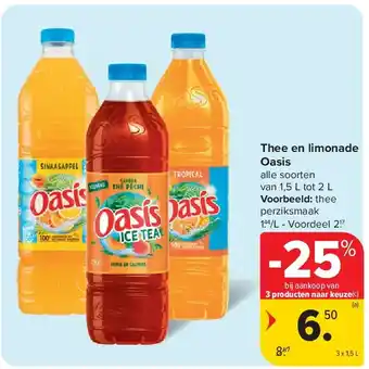 Carrefour Thee en limonade Oasis aanbieding